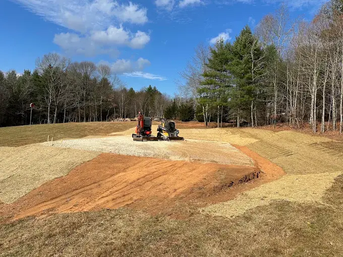 A graded pad in an open field